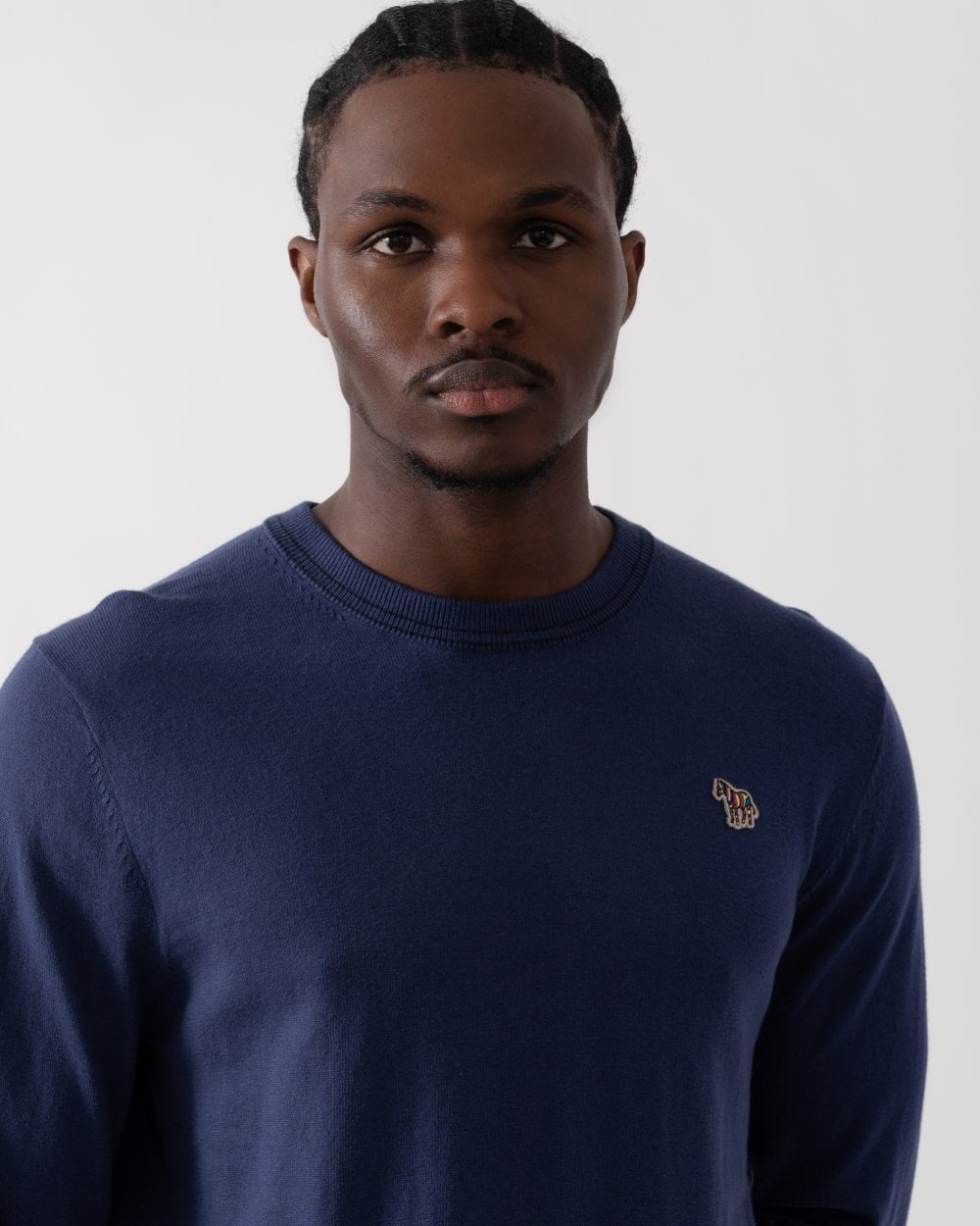 PS Paul Smith Mens Zebra Badge Crew Neck Jumper - 46 Blue