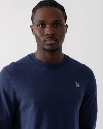 PS Paul Smith Mens Zebra Badge Crew Neck Jumper - 46 Blue