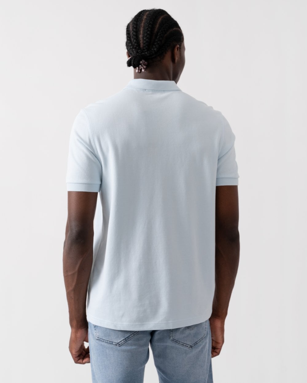 Fred Perry Mens Plain Signature Polo Shirt - Light Ice/Petrol Blue W72