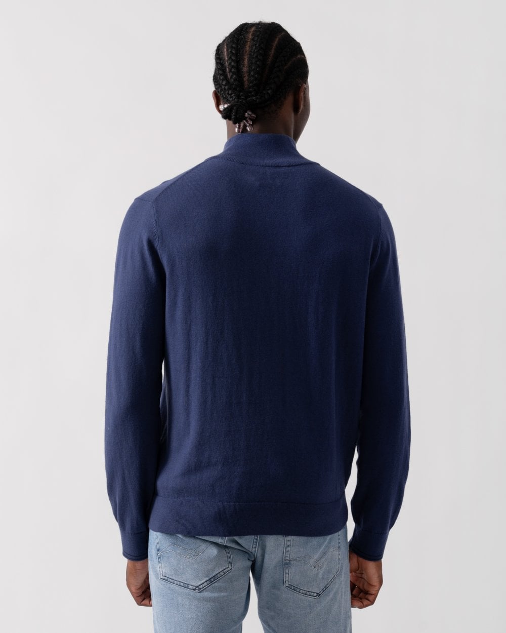 PS Paul Smith Mens Zebra Badge 1/4 Zip Jumper - 46 Blue