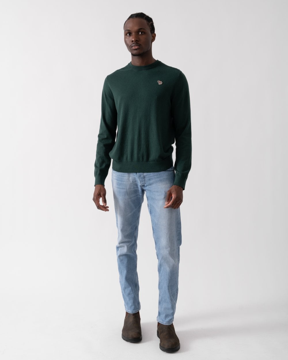 PS Paul Smith Mens Zebra Badge Crew Neck Jumper - 38 Green