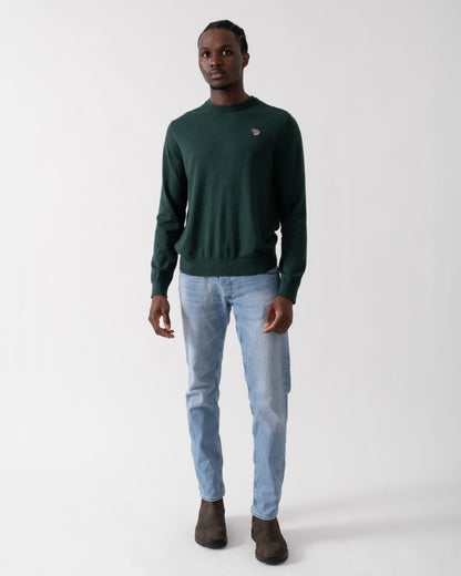 PS Paul Smith Mens Zebra Badge Crew Neck Jumper - 38 Green