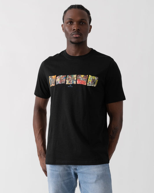 PS Paul Smith Mens Regular Fit Short Sleeve Zebras Graphic T-Shirt