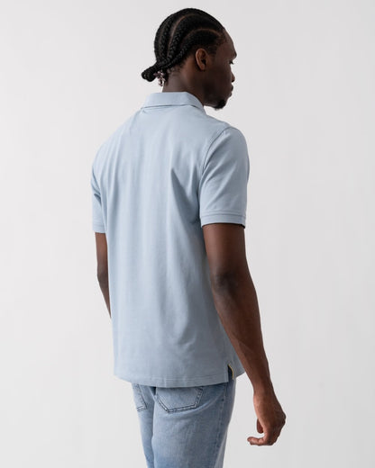 GANT Regular Fit Short Sleeve Contrast Pique Rugger - 474 Dove Blue