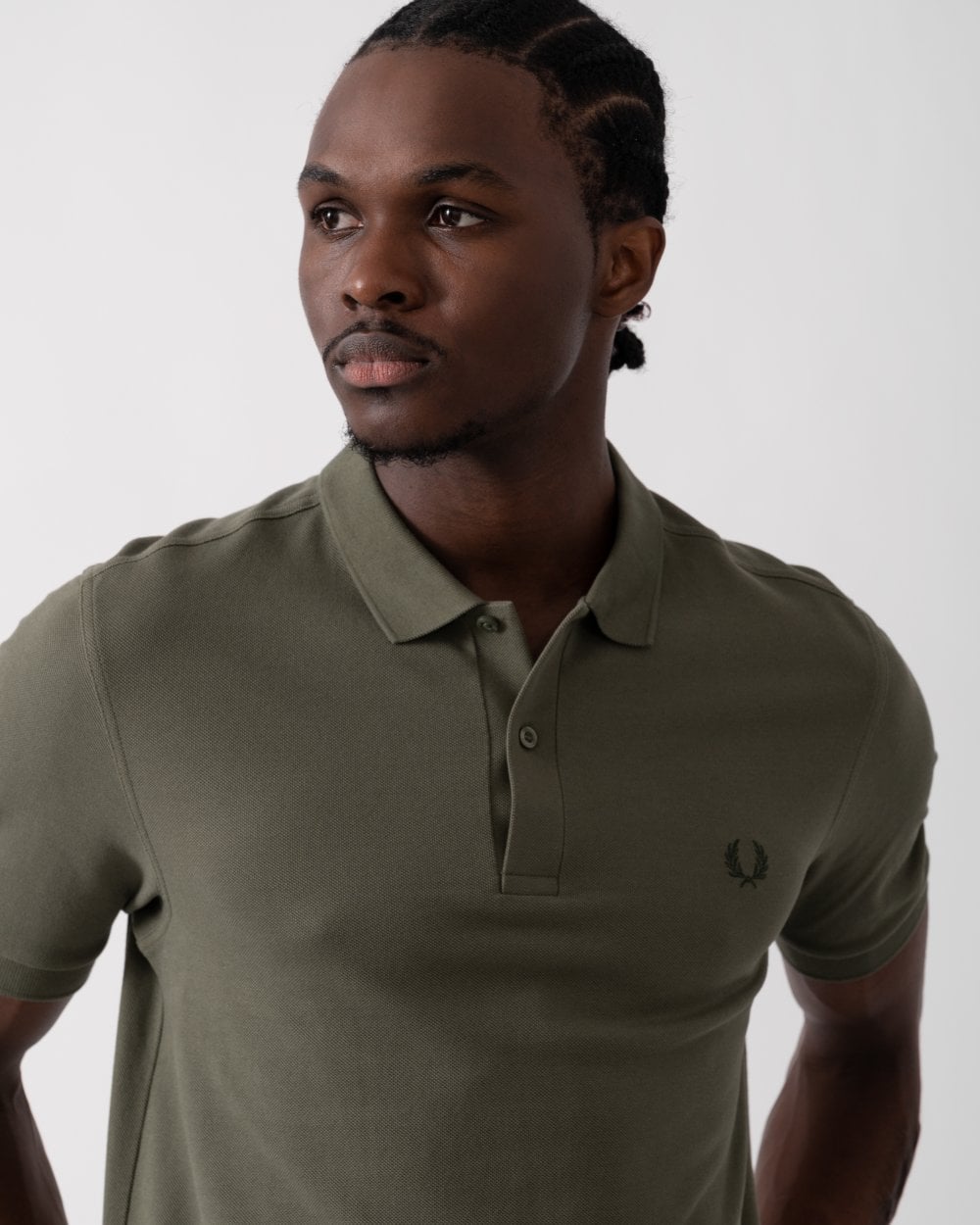 Fred Perry Mens Plain Signature Polo Shirt - Laurel Wreath Green/Night Green W49