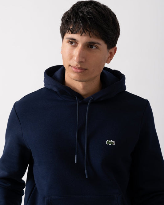 Lacoste Mens Fleece Hoodie - Navy Blue 166