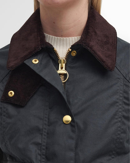 Barbour Cropped Beadnell Womens Wax Jacket - Sage/Ancient