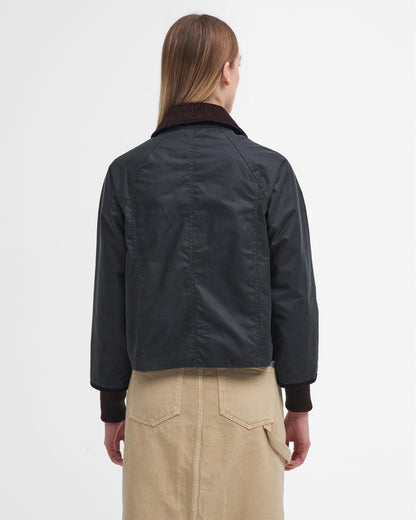 Barbour Cropped Beadnell Womens Wax Jacket - Sage/Ancient