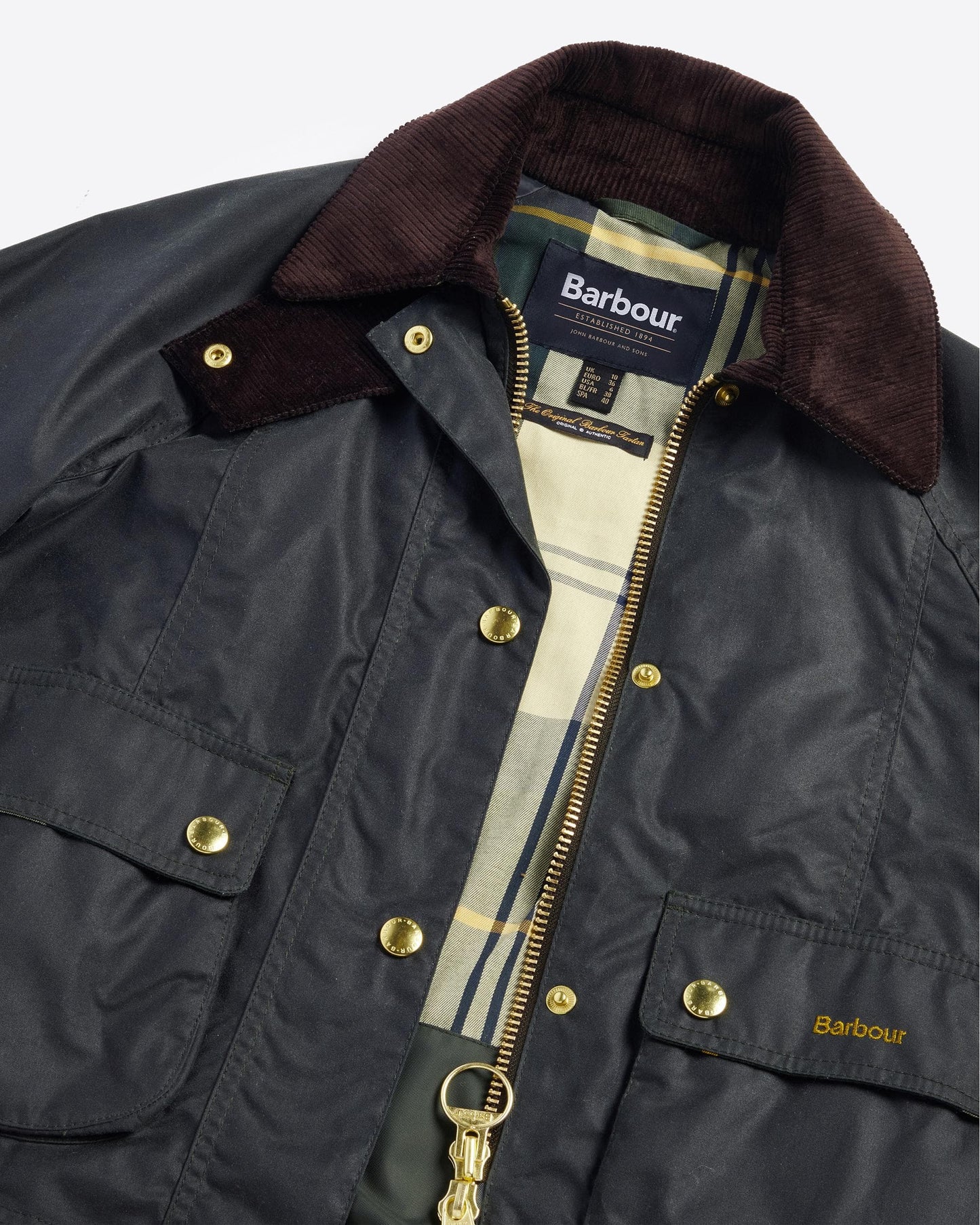 Barbour Cropped Beadnell Womens Wax Jacket - Sage/Ancient