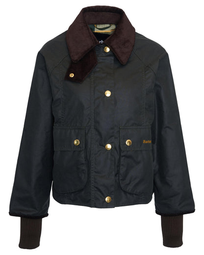 Barbour Cropped Beadnell Womens Wax Jacket - Sage/Ancient