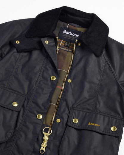 Barbour Cropped Beadnell Womens Wax Jacket - Black/Classic