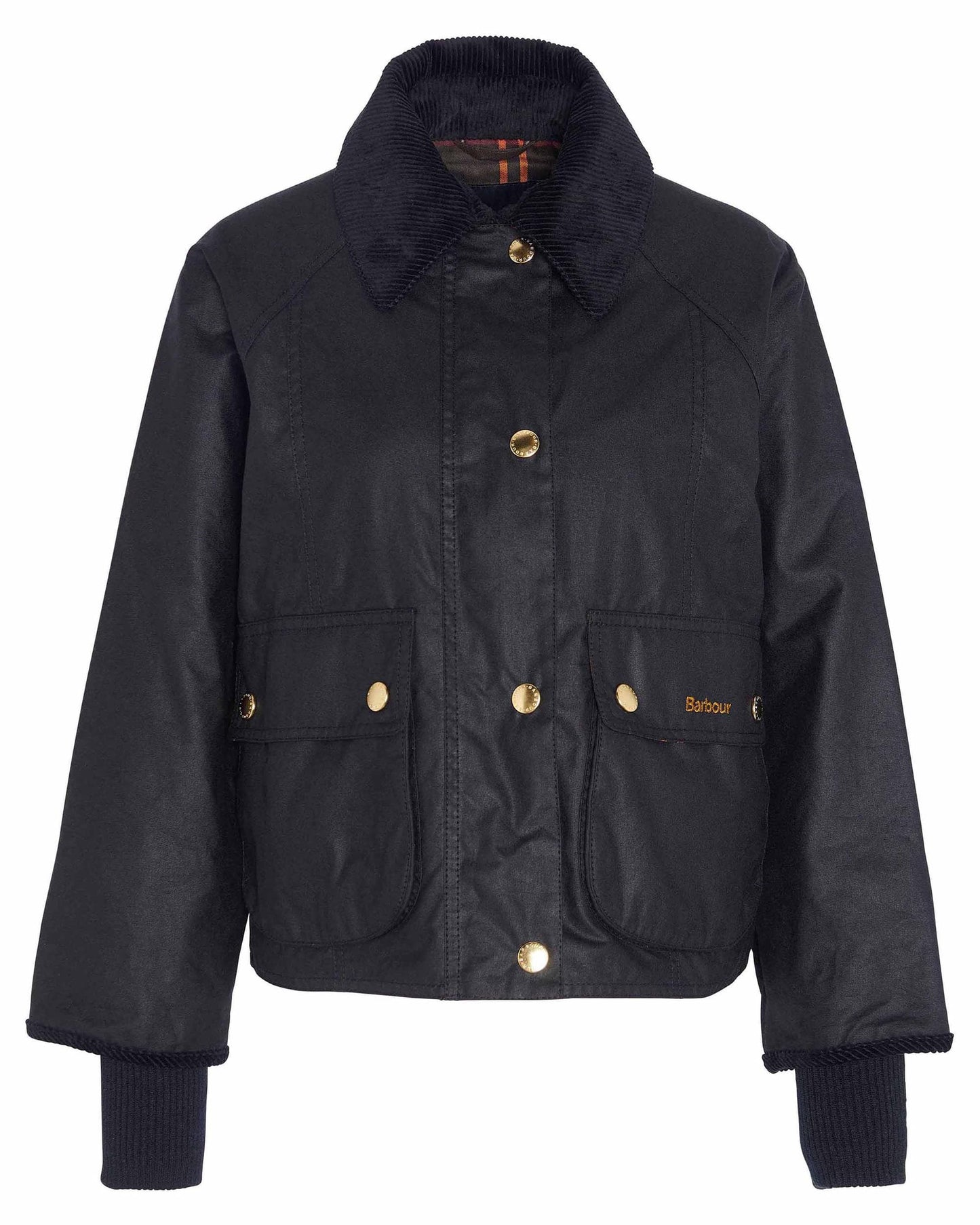 Barbour Cropped Beadnell Womens Wax Jacket - Black/Classic