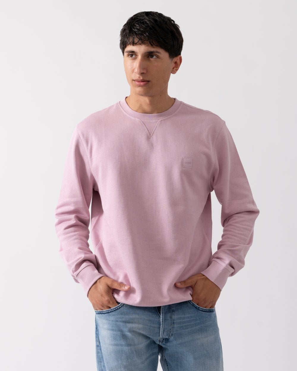 BOSS Orange Westart Mens Crew Neck Sweatshirt With Logo Patch