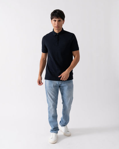 Armani Exchange Mens Short Sleeve Micro Logo Polo Shirt - Navy 1510
