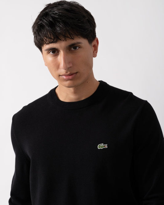 Lacoste Mens Organic Cotton Crew Neck Sweater - Black 031