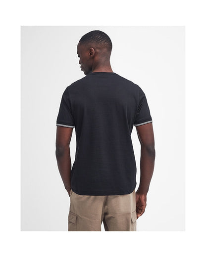 Barbour International Philip Mens Tipped Cuff Tailored T-Shirt - Black