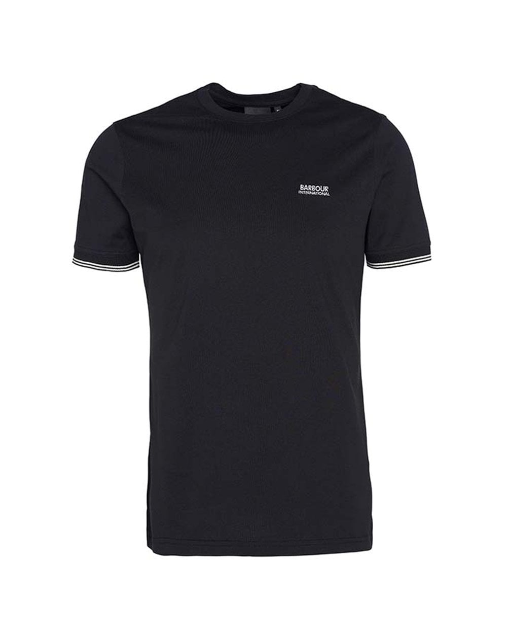 Barbour International Philip Mens Tipped Cuff Tailored T-Shirt - Black