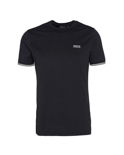 Barbour International Philip Mens Tipped Cuff Tailored T-Shirt - Black