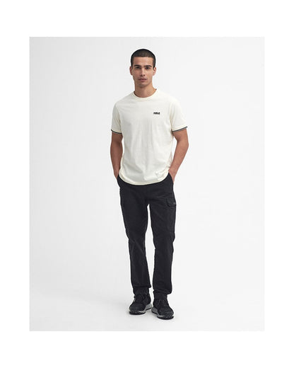 Barbour International Philip Mens Tipped Cuff Tailored T-Shirt - Whisper White