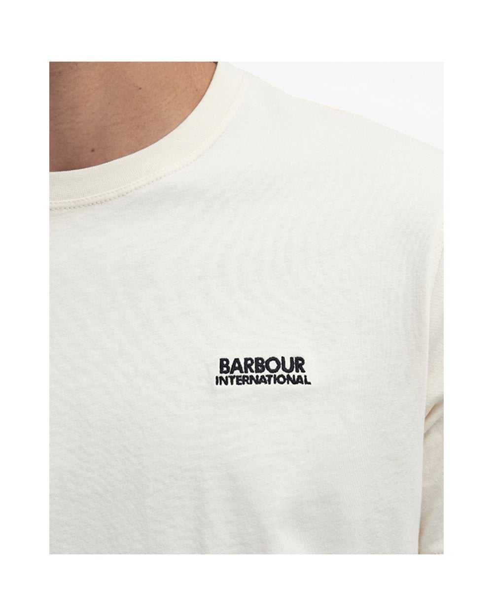Barbour International Philip Mens Tipped Cuff Tailored T-Shirt - Whisper White