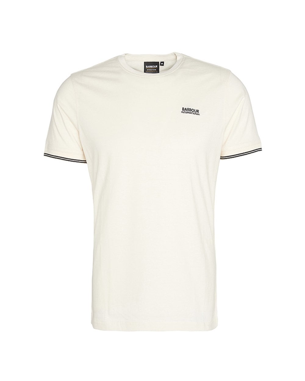 Barbour International Philip Mens Tipped Cuff Tailored T-Shirt - Whisper White