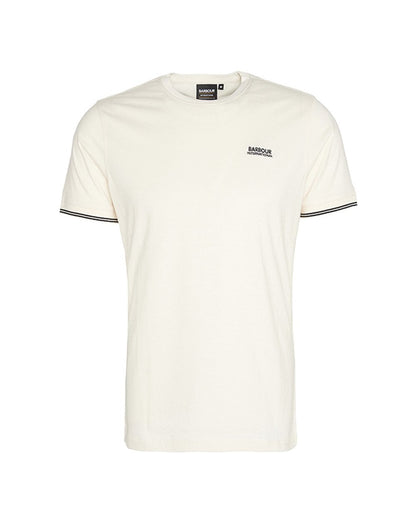 Barbour International Philip Mens Tipped Cuff Tailored T-Shirt - Whisper White