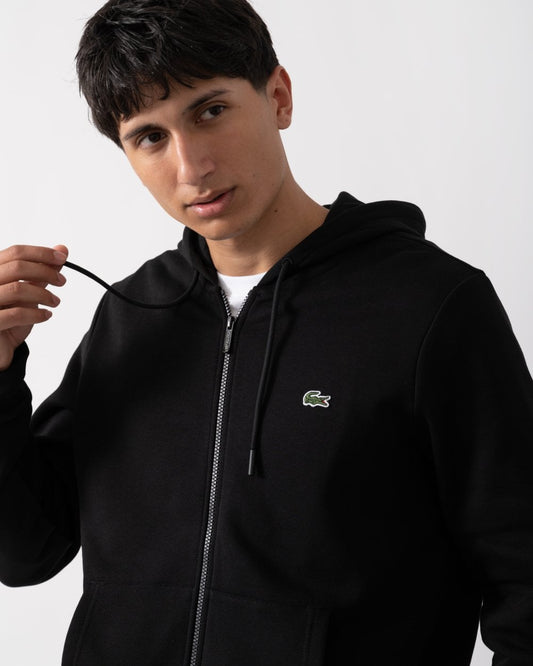 Lacoste Mens Fleece Full-Zip Hoodie - Black 031