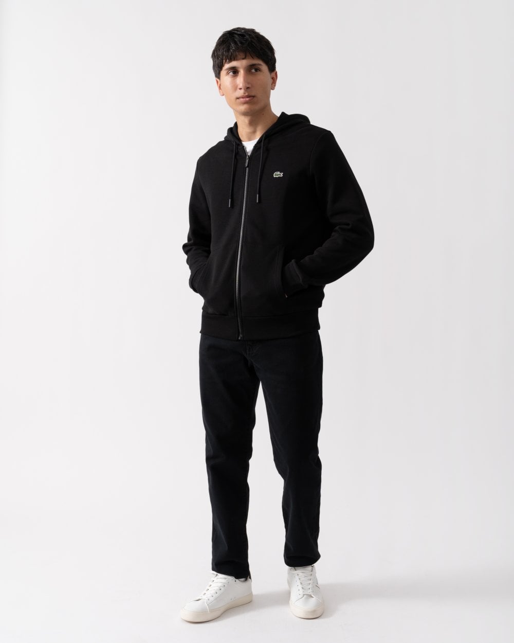 Lacoste Mens Fleece Full-Zip Hoodie - Black 031