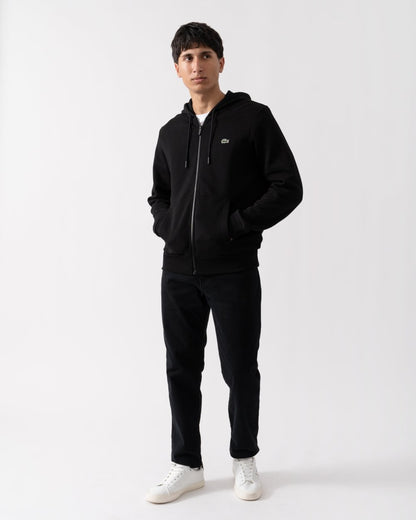 Lacoste Mens Fleece Full-Zip Hoodie - Black 031