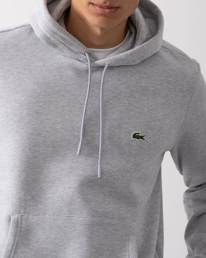 Lacoste Mens Fleece Hoodie - Silver Chine CCA