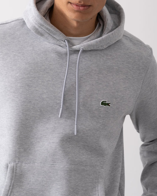 Lacoste Mens Fleece Hoodie - Silver Chine CCA