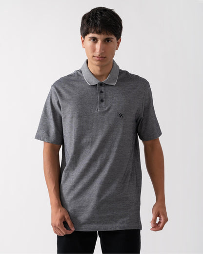 Armani Exchange Armani Exchange Mens Contrast Collar Embroidered Monogram Polo Shirt