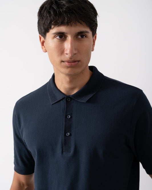 Oliver Sweeney Tralee Mens Pique Cotton Polo Shirt - Navy