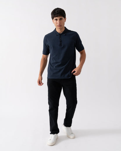 Oliver Sweeney Tralee Mens Pique Cotton Polo Shirt - Navy