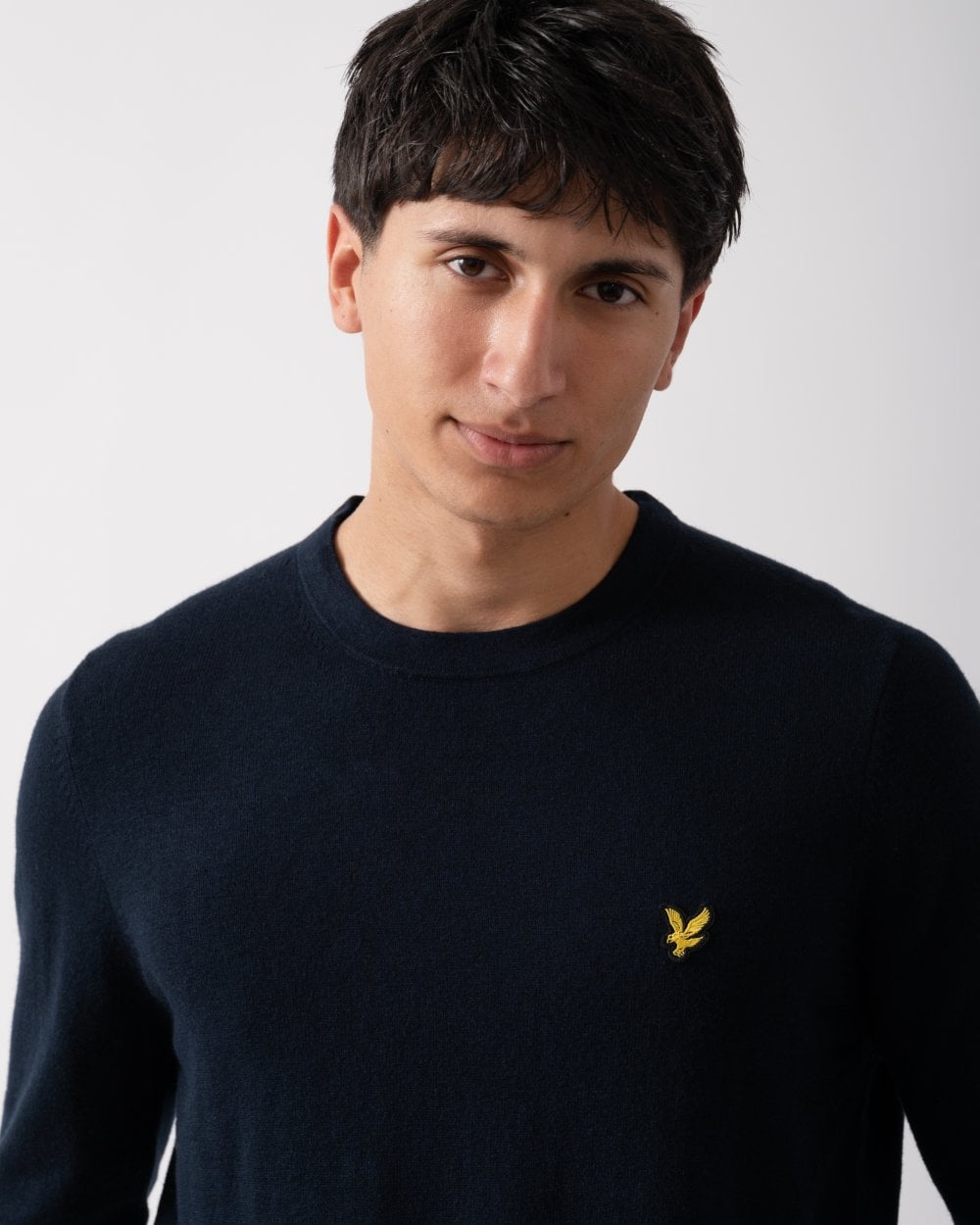Lyle & Scott Cotton Merino Mens Crew Neck Jumper - Z271 Dark Navy