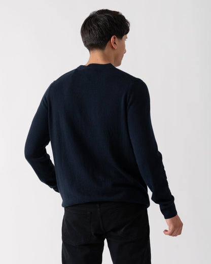 Lyle & Scott Cotton Merino Mens Crew Neck Jumper - Z271 Dark Navy