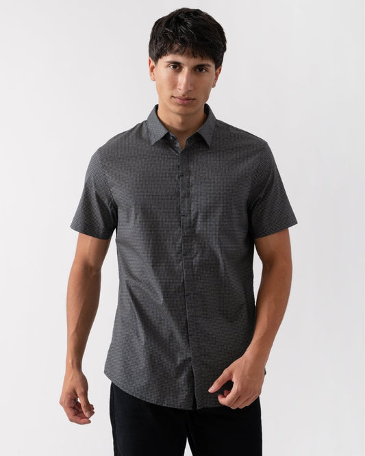 Armani Exchange Armani Exchange Mens Short Sleeve AOP Logo Pattern Shirt