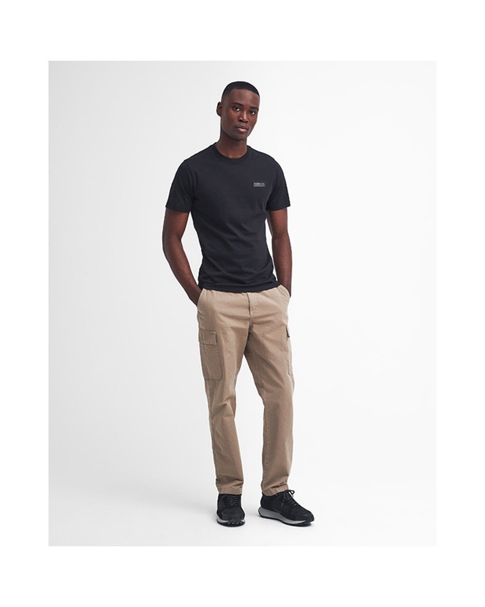 Barbour International Small Logo Mens T-Shirt - Black/Pewter