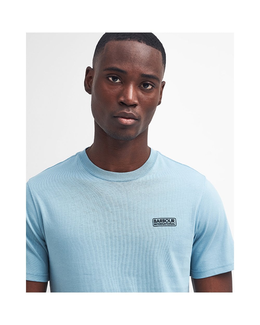 Barbour International Small Logo Mens T-Shirt - Concrete Blue