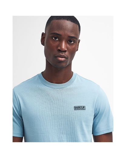 Barbour International Small Logo Mens T-Shirt - Concrete Blue
