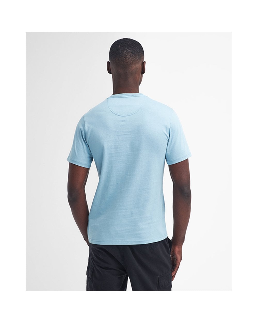 Barbour International Small Logo Mens T-Shirt - Concrete Blue