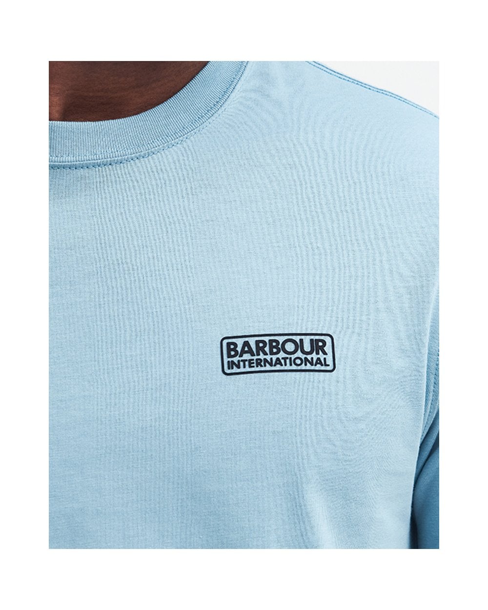 Barbour International Small Logo Mens T-Shirt - Concrete Blue