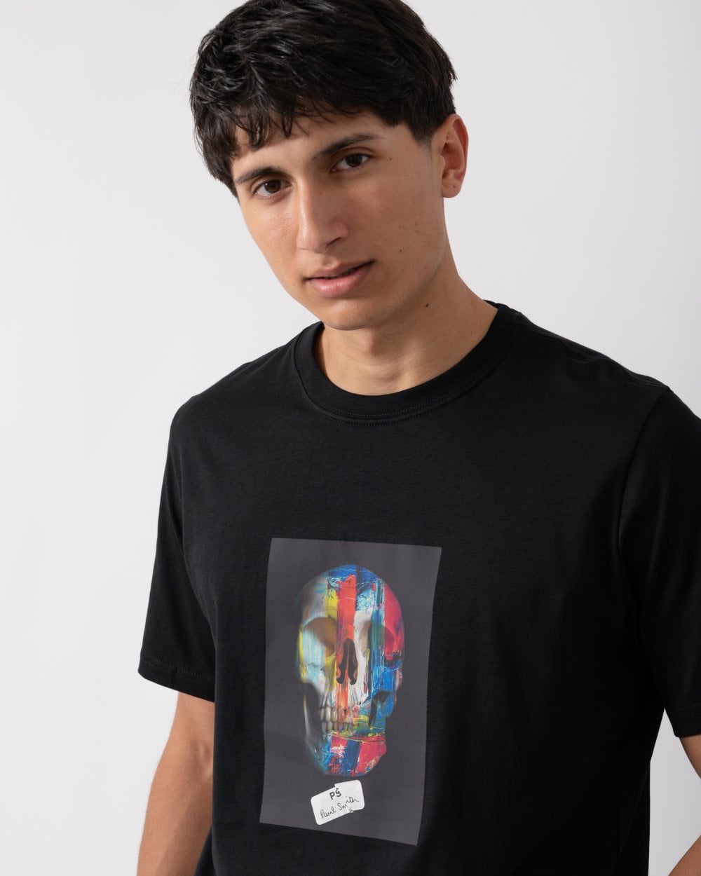 PS Paul Smith Mens Regular Fit Colour Skull T-Shirt - 79 Black
