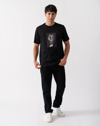 PS Paul Smith Mens Regular Fit Colour Skull T-Shirt - 79 Black