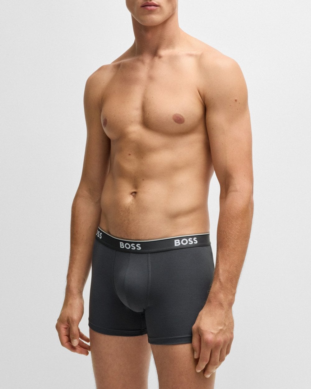 BOSS Orange Power Three Pack Mens Stretch Cotton Boxer Briefs With Logos NOS - Open Blue 487