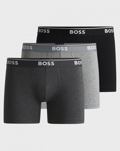 BOSS Orange Power Three Pack Mens Stretch Cotton Boxer Briefs With Logos NOS