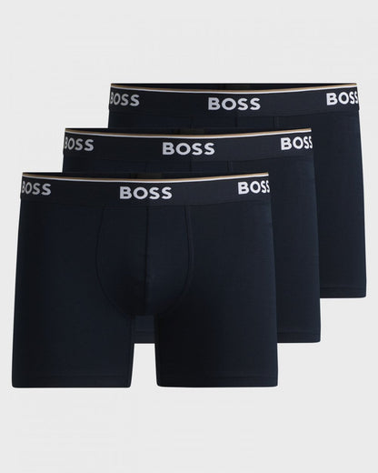 BOSS Orange Power Three Pack Mens Stretch Cotton Boxer Briefs With Logos NOS