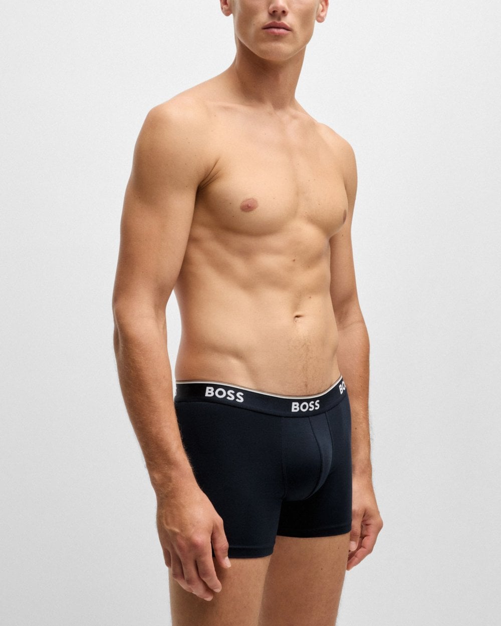 BOSS Orange Power Three Pack Mens Stretch Cotton Boxer Briefs With Logos NOS - Open Blue 480