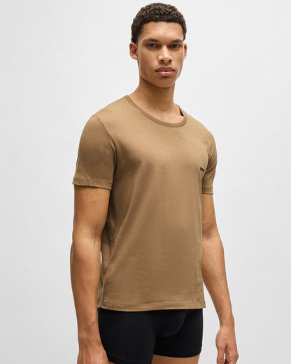 BOSS Orange 3 Pack Classic Regular Fit Crew Neck Mens T-Shirts NOS - Beige/White/Black 265