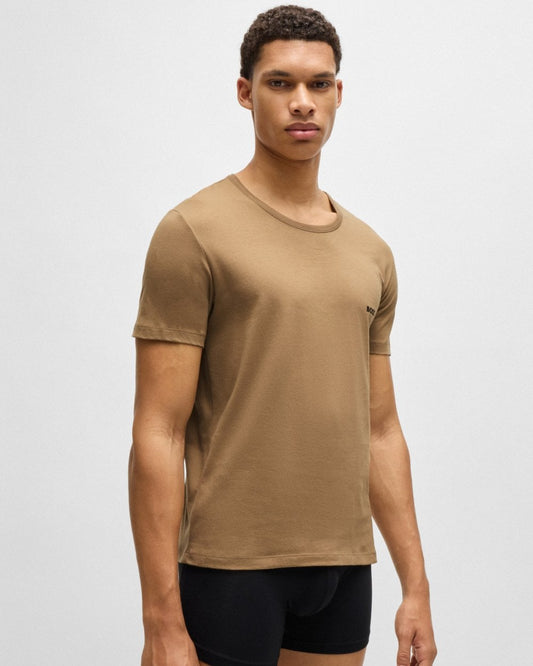 BOSS Orange 3 Pack Classic Regular Fit Crew Neck Mens T-Shirts NOS - Beige/White/Black 265